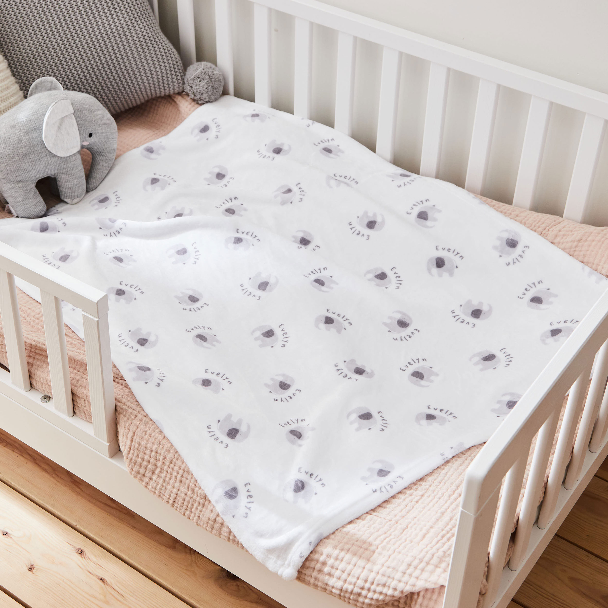 Personalised Elephant Fleece Blanket