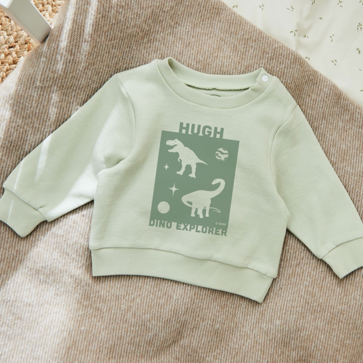 Personalised Natural History Museum Dino Explorer Sage Sweatshirt