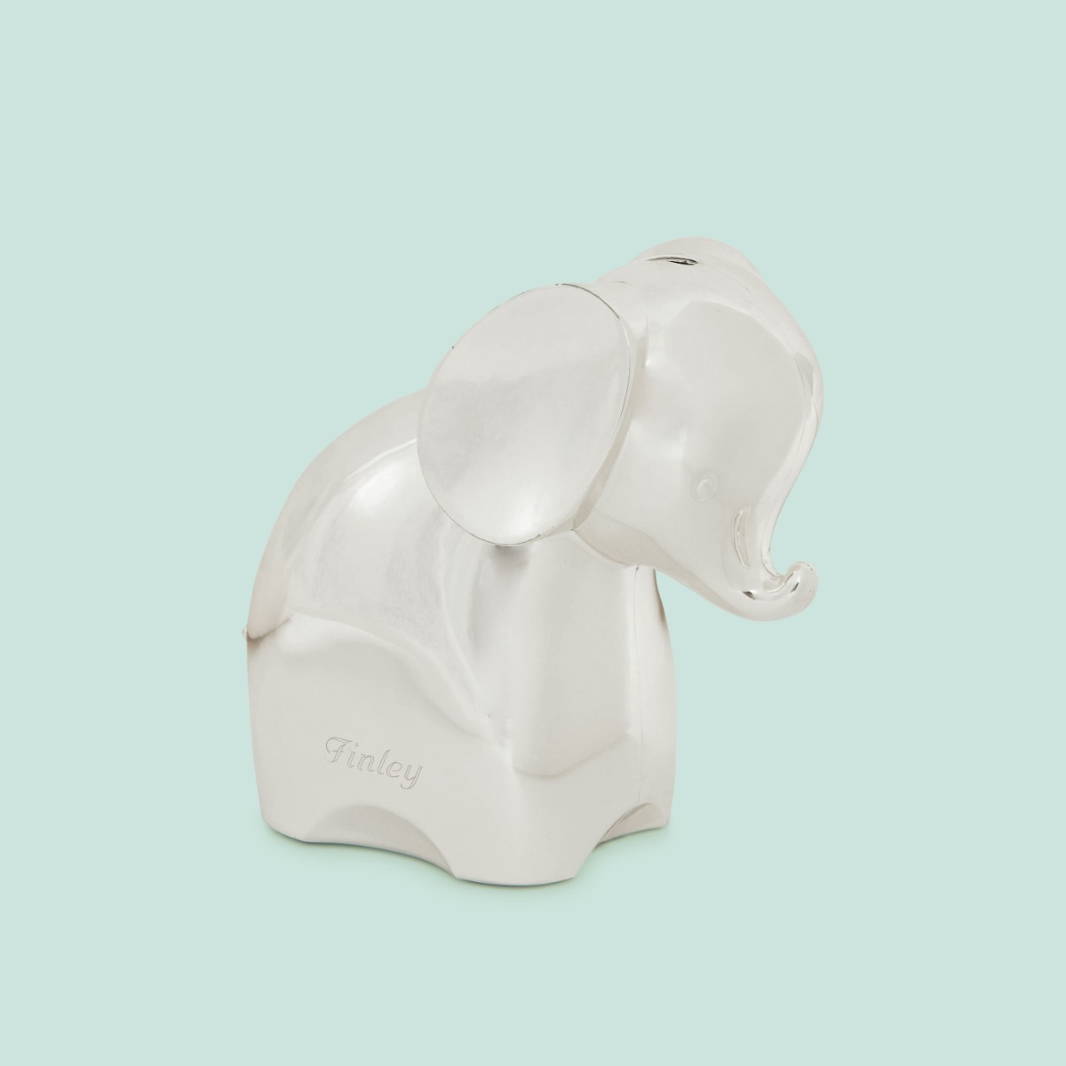 Personalised Silver-Plated Elephant Money Box