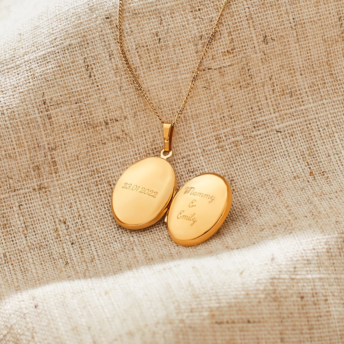 Personalised 18ct Gold Plated Locket Necklace