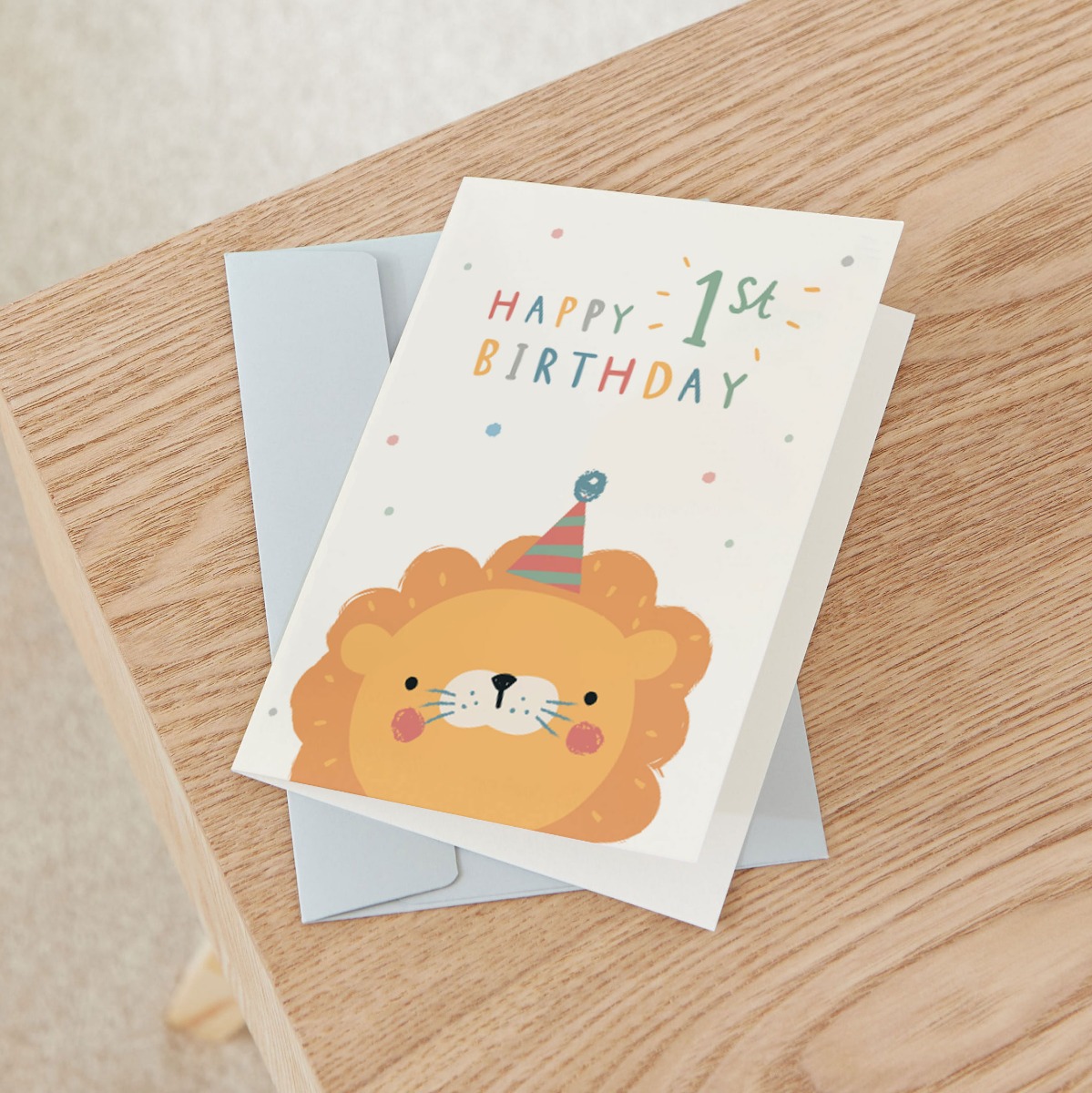 Personalised Little Lion s 1st Birthday Card