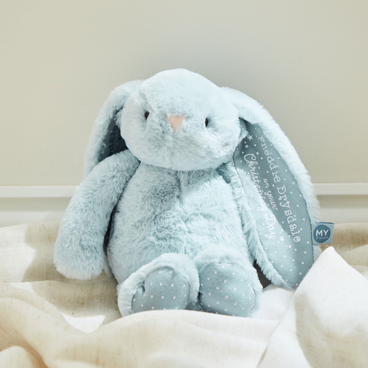 Personalised Christening Day Bunny Soft Toy