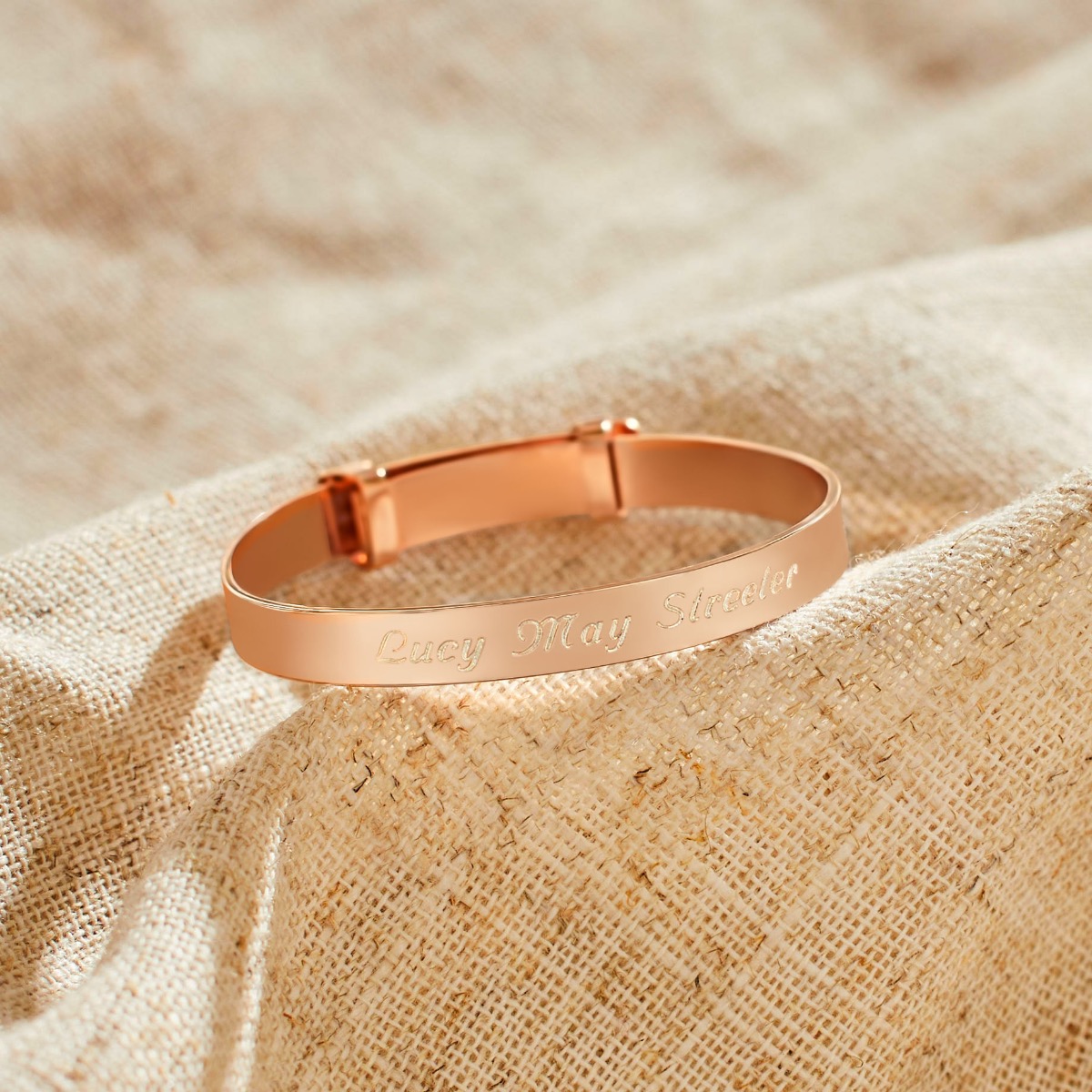 Personalised Rose Gold Engraved Baby Keepsake Bangle