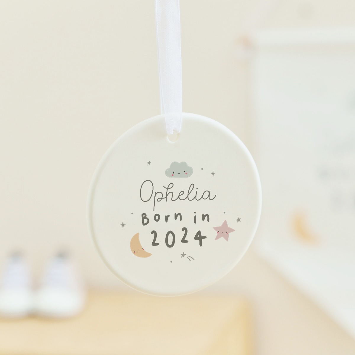 Personalised Born in 2024 Ceramic Decoration