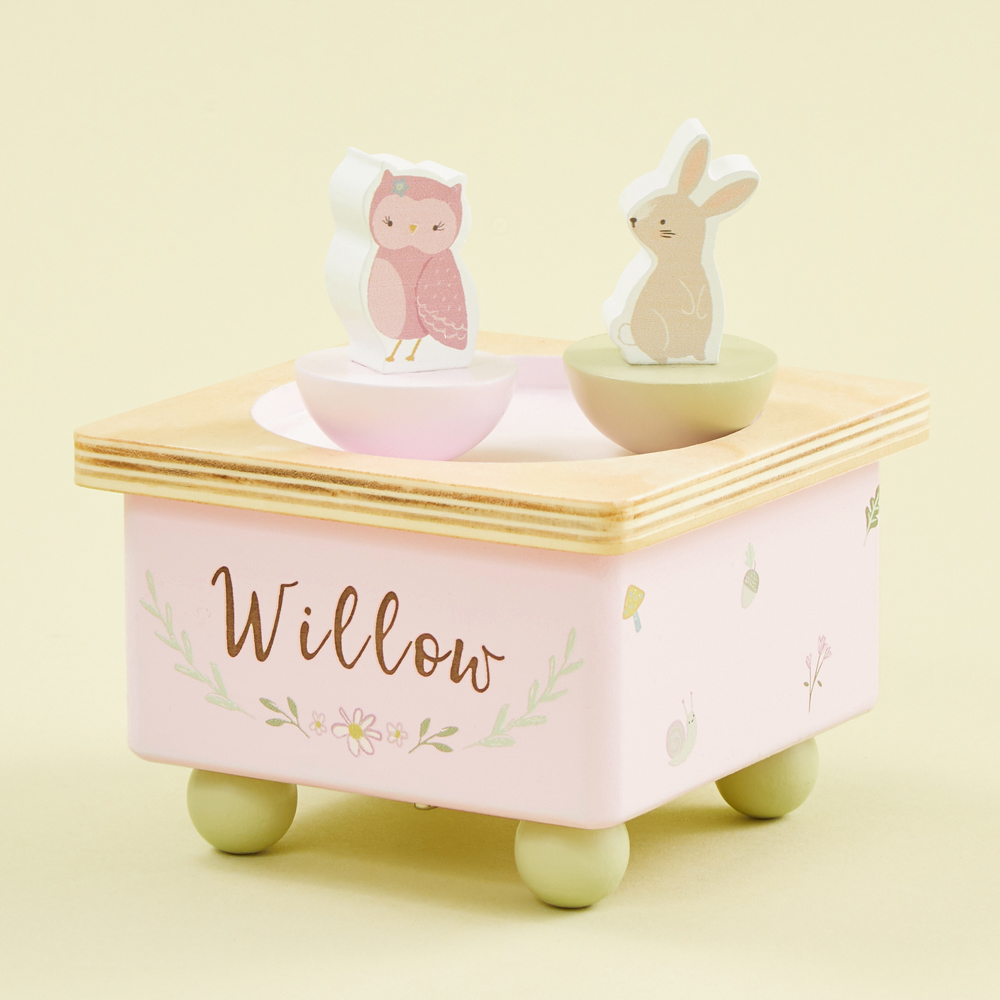 Personalised Wooden Woodland Animals Music Box