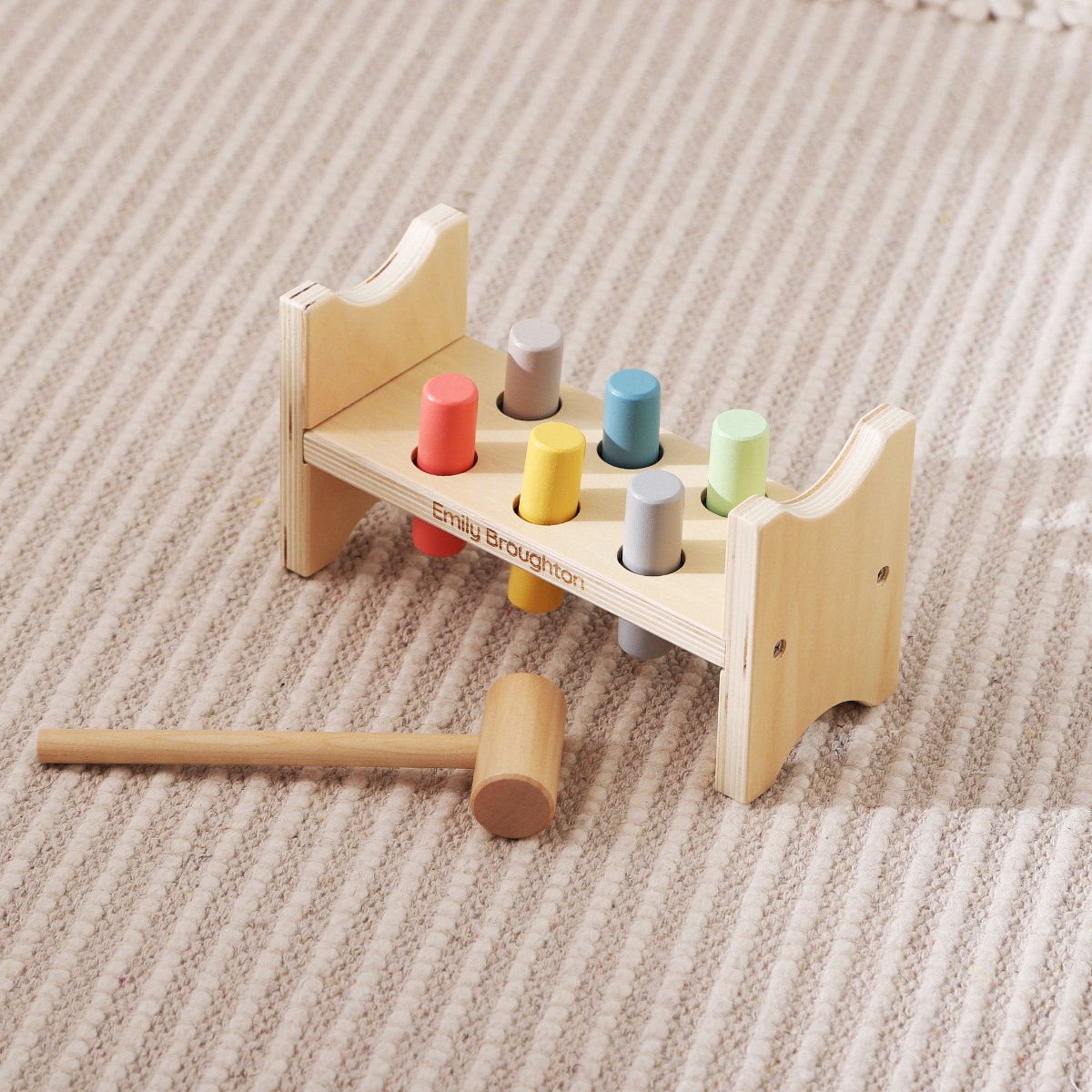 Personalised Wooden Hammer Bench Toy