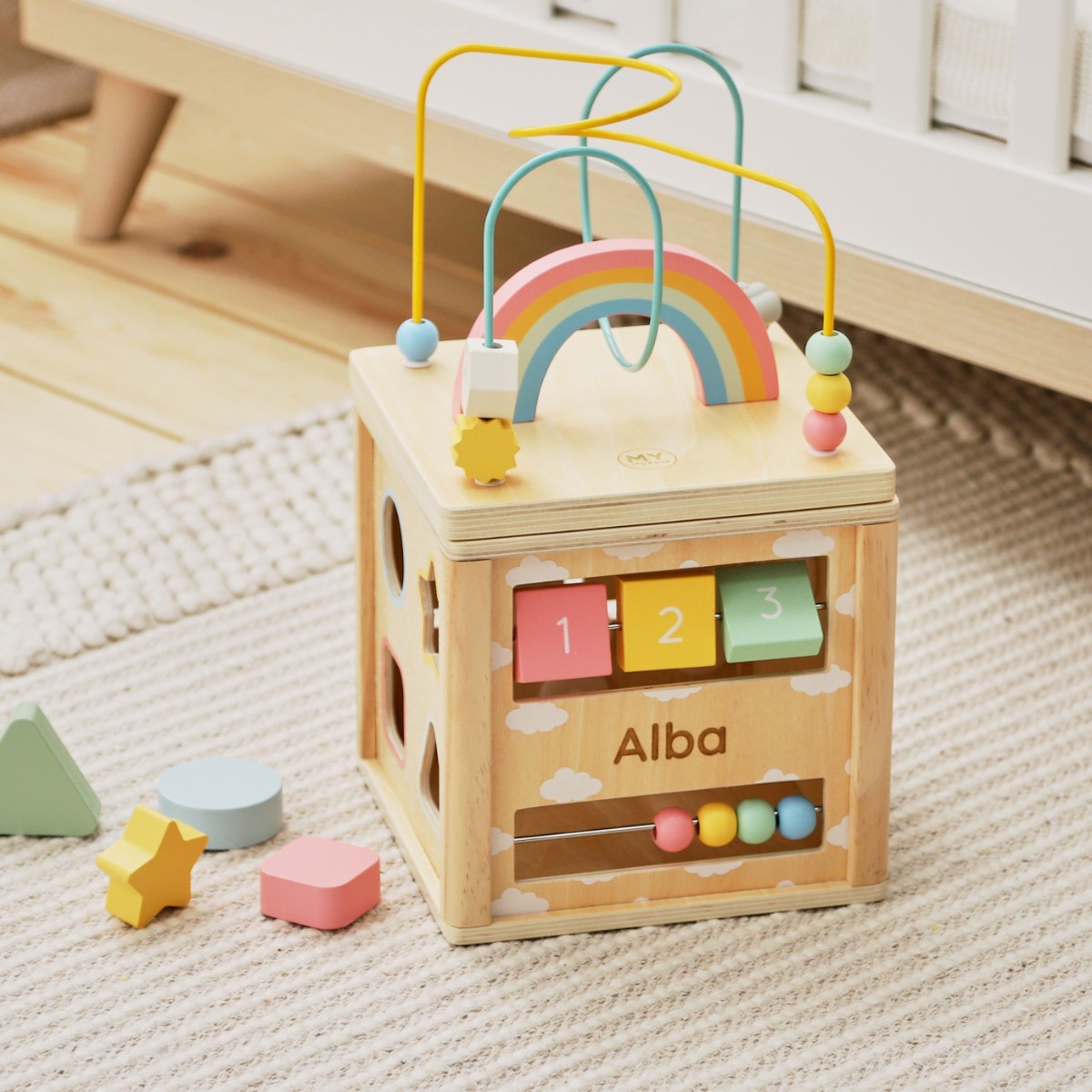 Personalised Wooden Activity Cube Toy