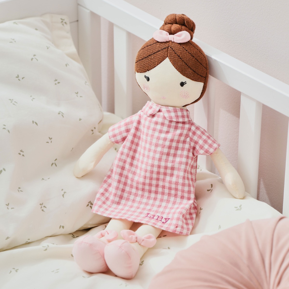 Personalised My 1st Doll in Dress - Brown Hair