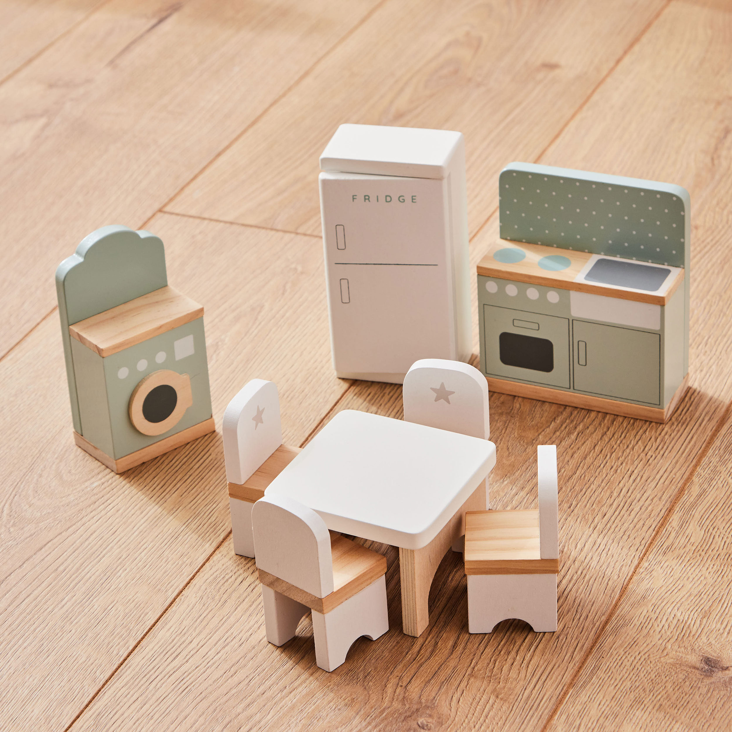 Wooden Doll’s House Kitchen Furniture Set