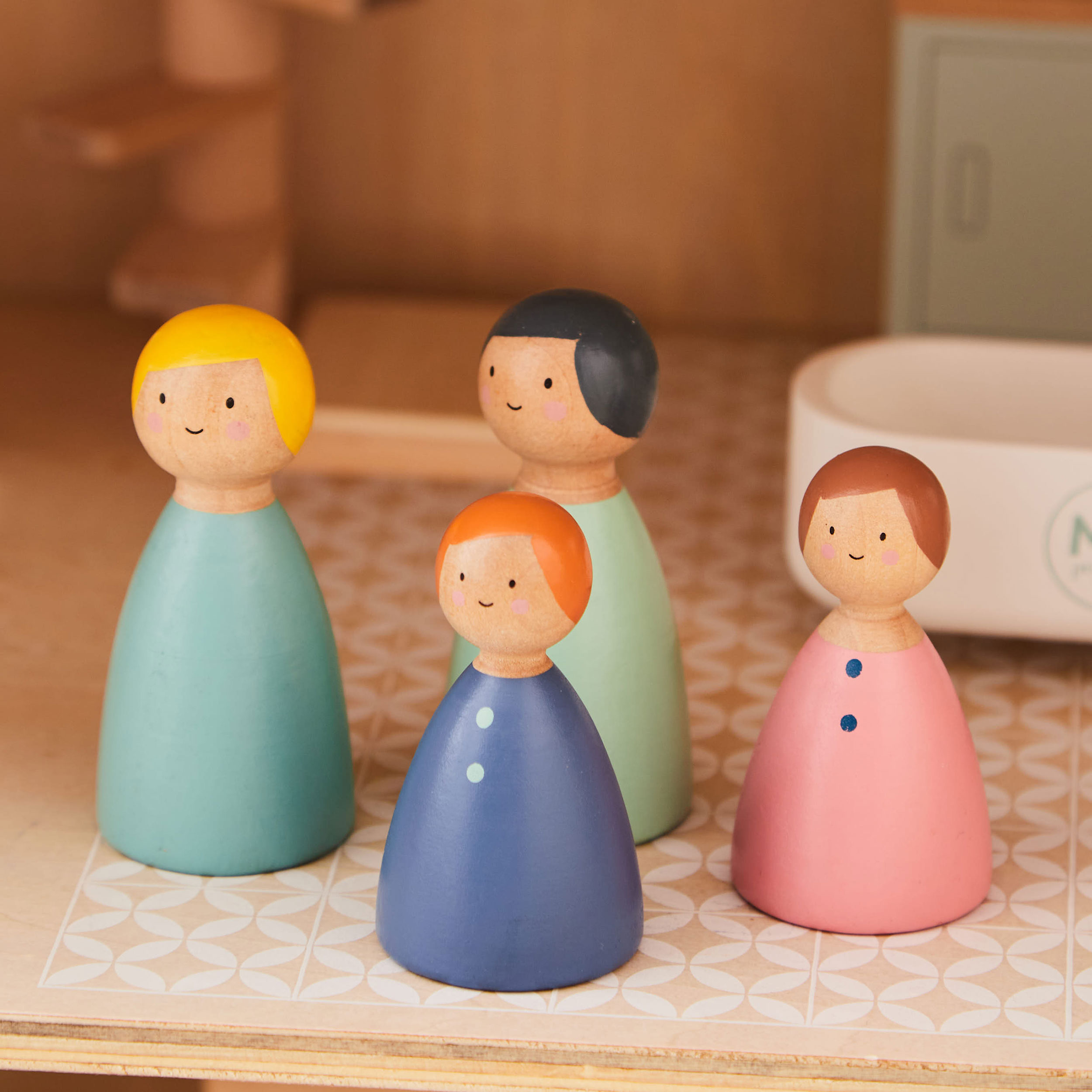 Wooden Doll Family Set