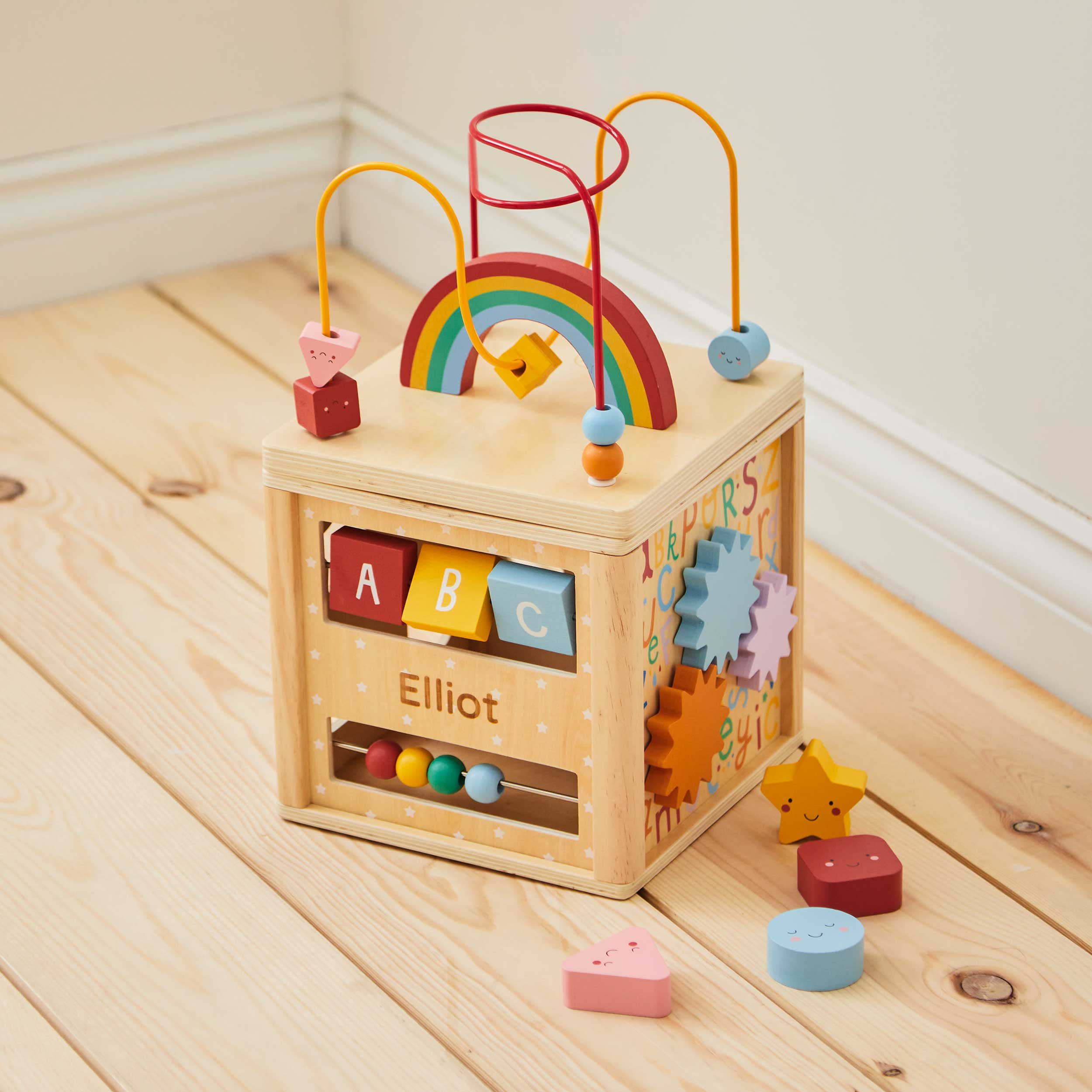 Personalised Colourful Wooden Activity Cube