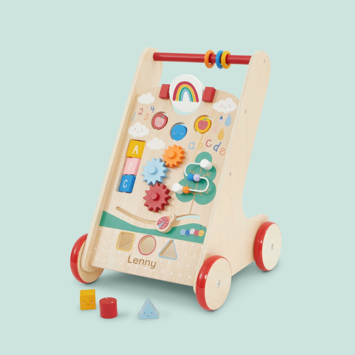 Personalised Colourful Wooden Activity Walker