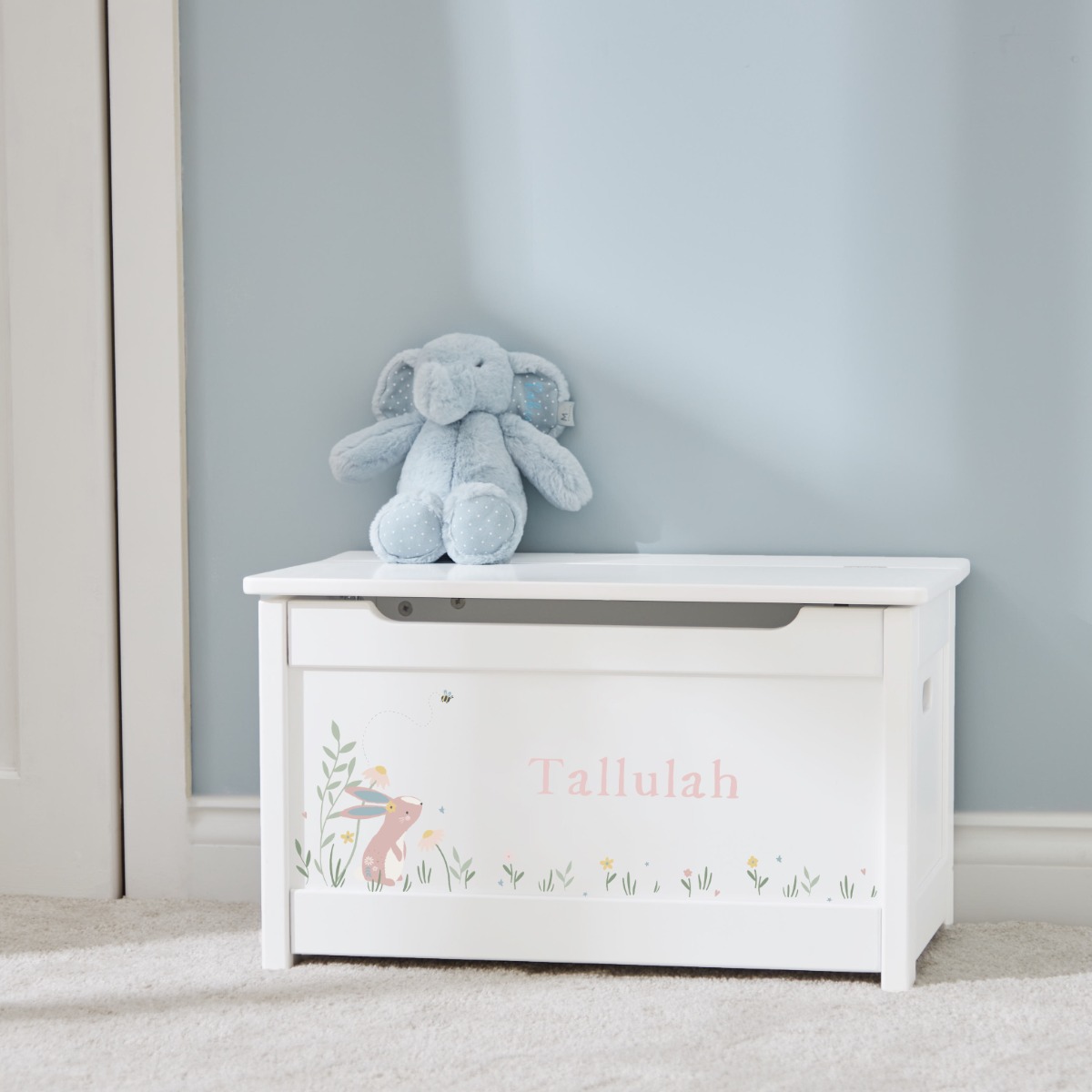 Personalised Bunny Design Panelled Toy Box