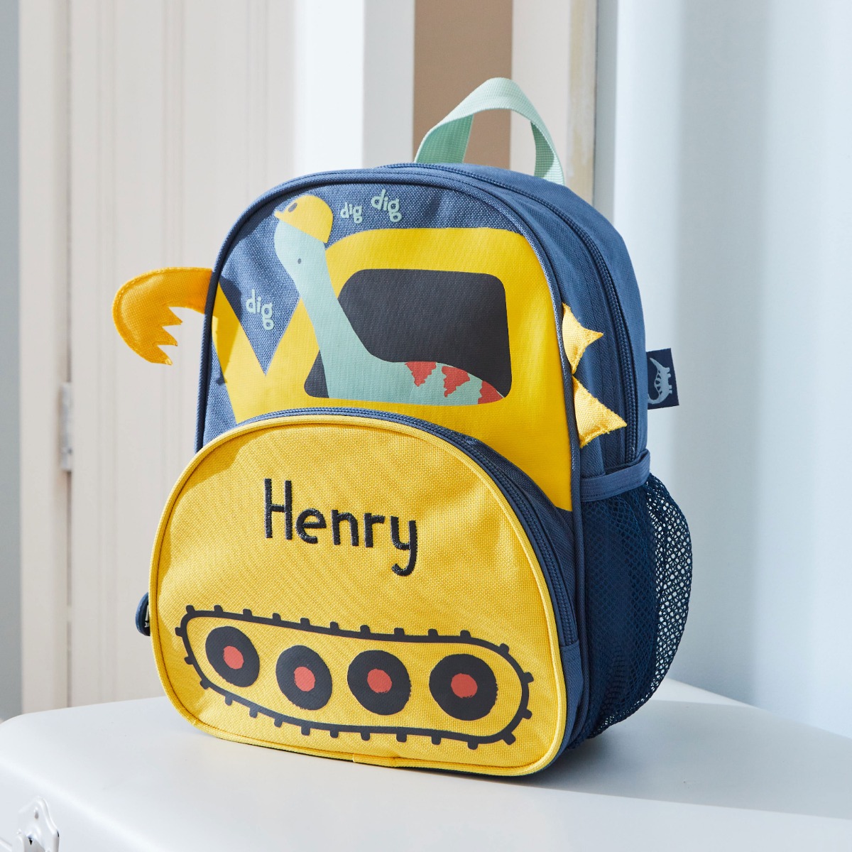 Personalised Dinosaur Digger Design Mini Backpack