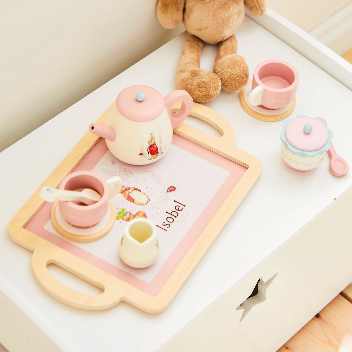 Personalised Flopsy Bunny Wooden Tea Set