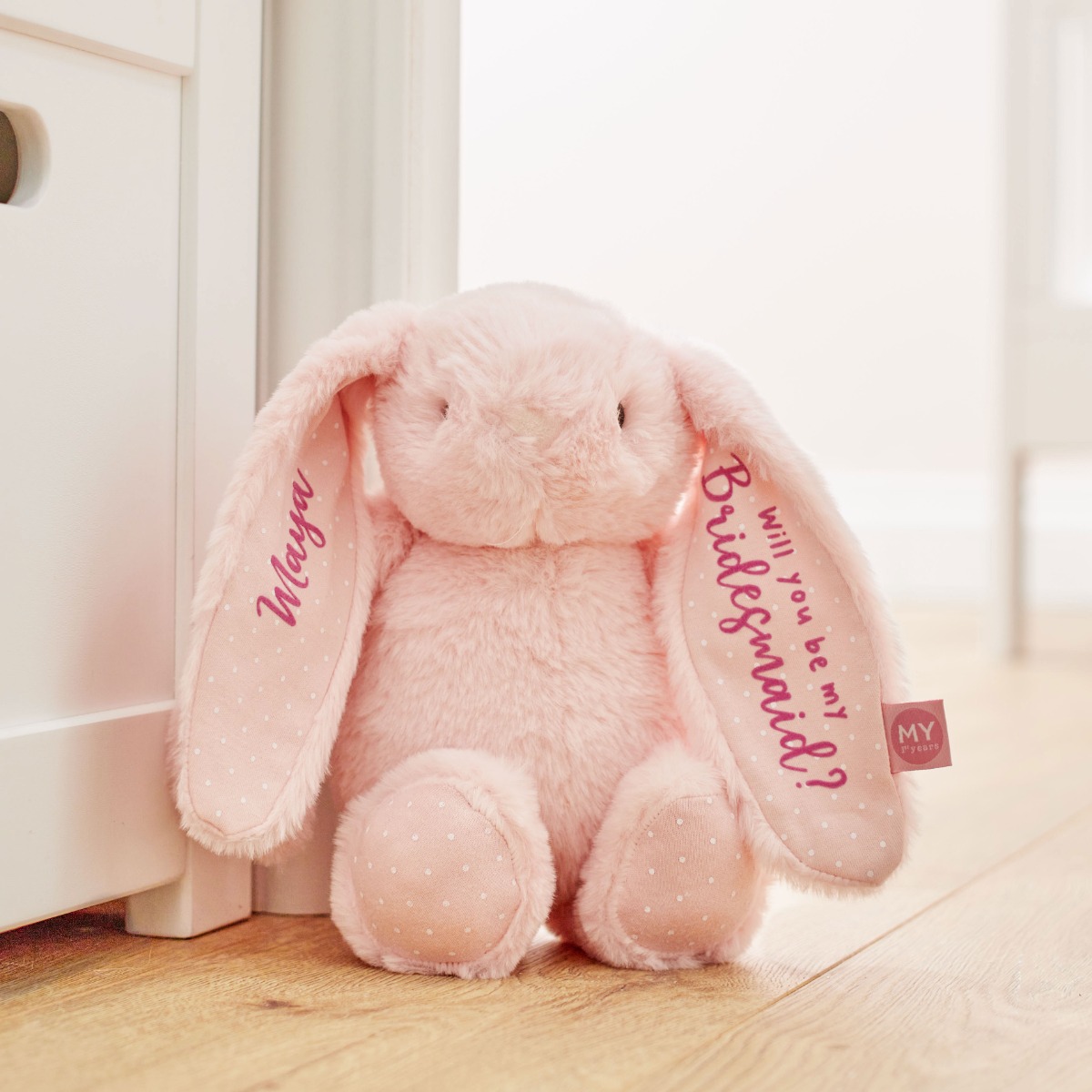 Personalised Will You Be My Bridesmaid Bunny Soft Toy