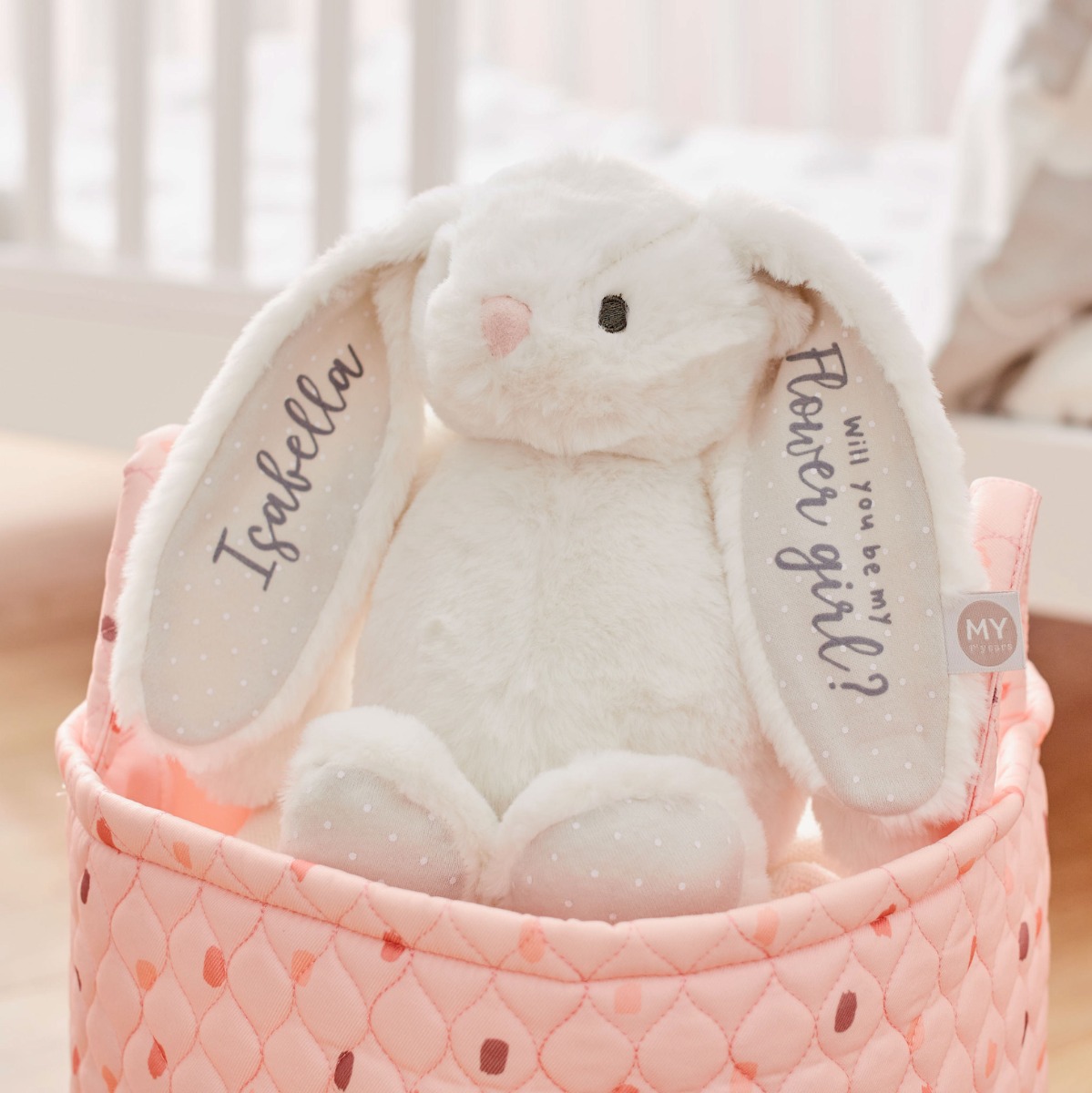 Personalised Will You Be My Flower Girl Bunny Soft Toy