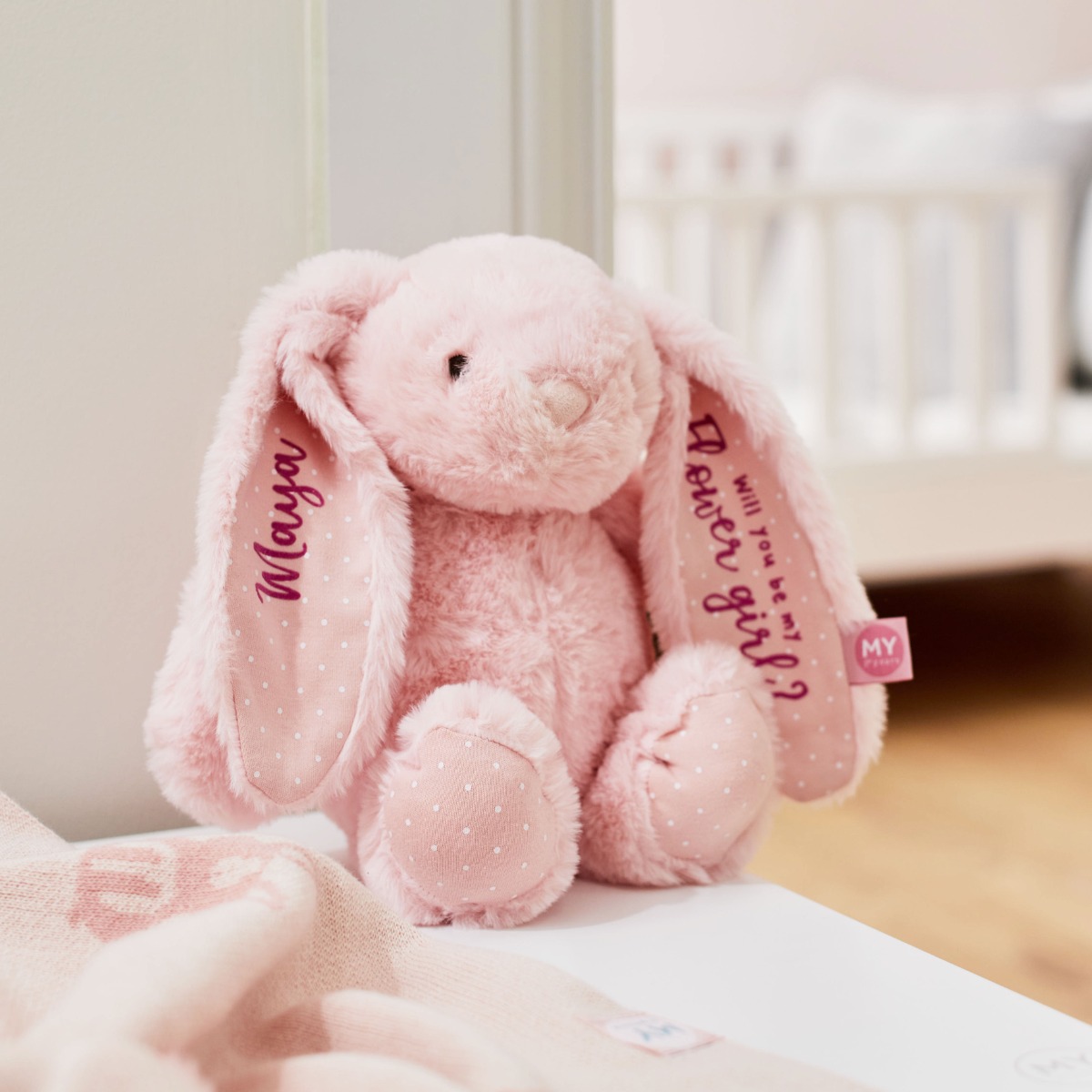 Personalised Will You Be My Flower Girl Bunny Soft Toy