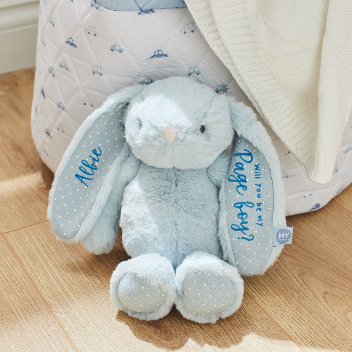 Personalised Will You Be My Pageboy Bunny Soft Toy