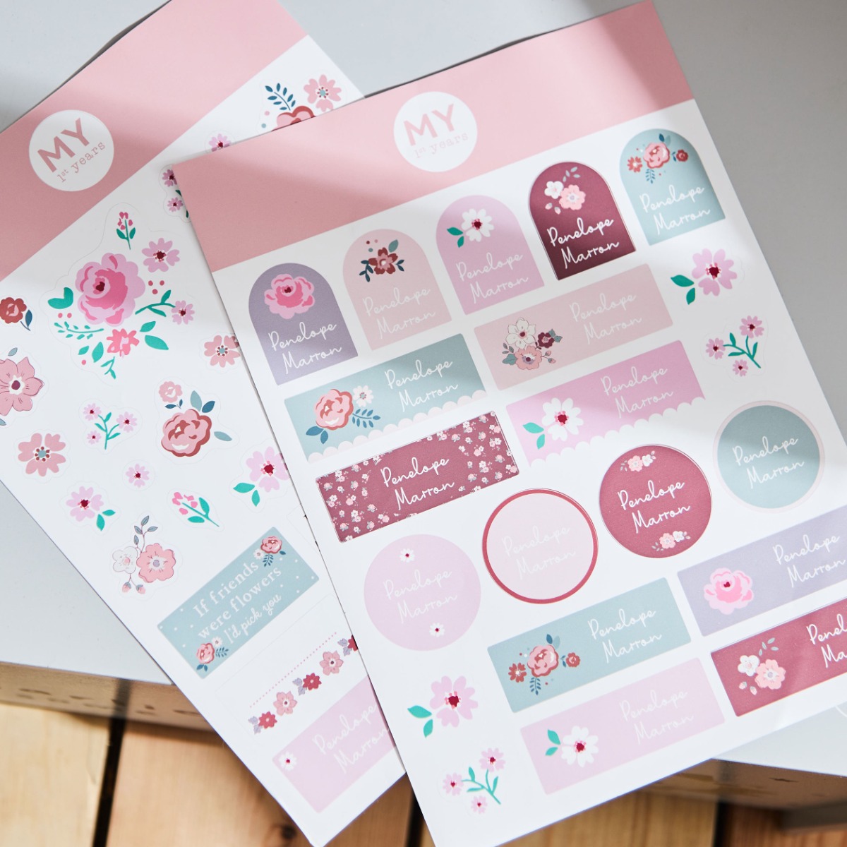 Personalised Ditsy Floral Sticker Pack