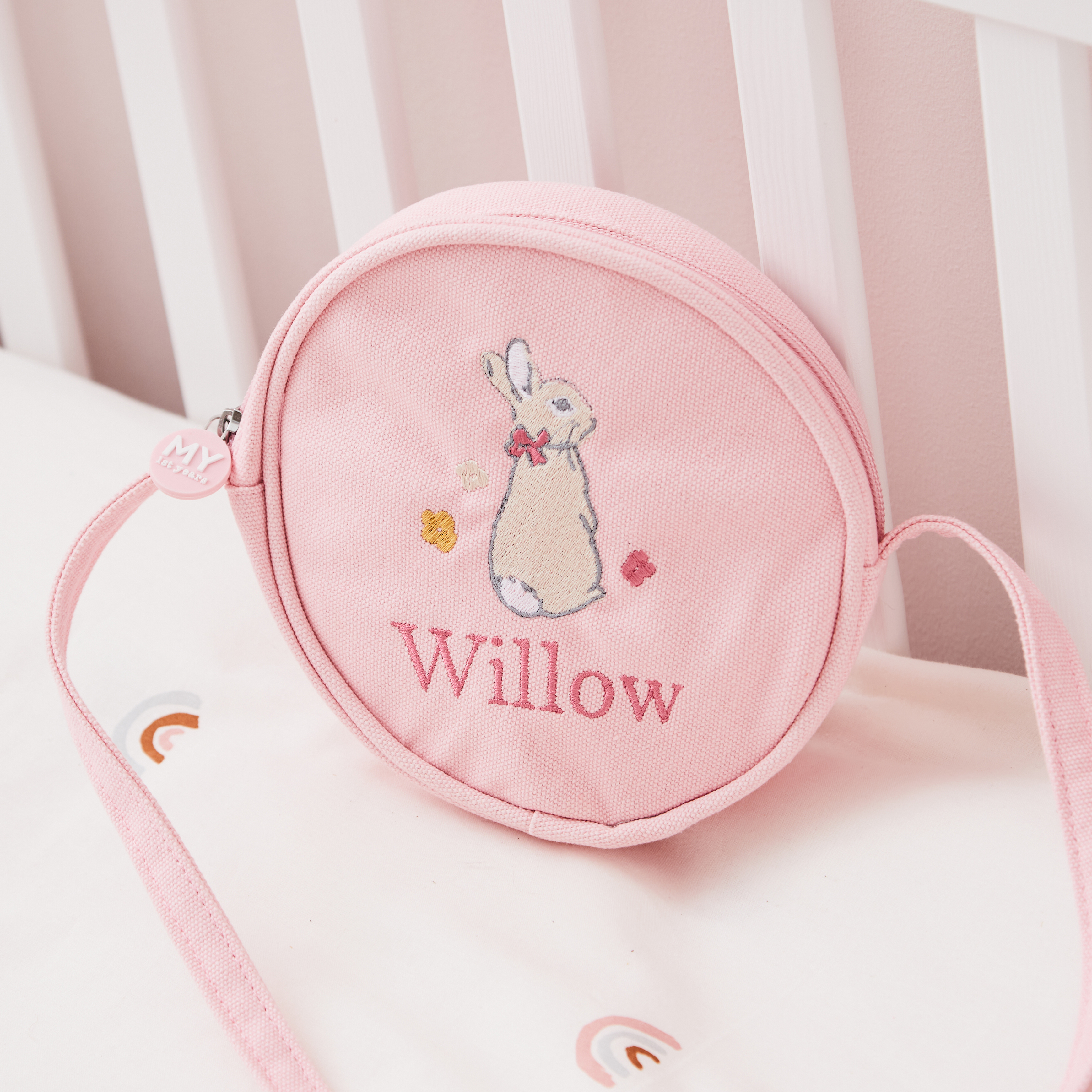 Personalised Flopsy Bunny Embroidered Handbag