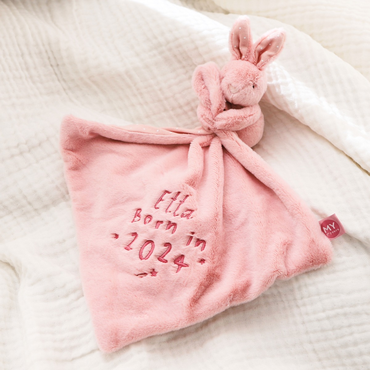 Personalised Born in 2024 Bunny Comforter