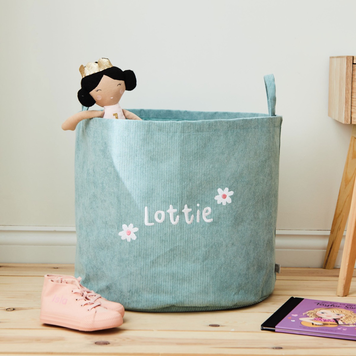 Personalised Large Daisy Sage Storage Bag