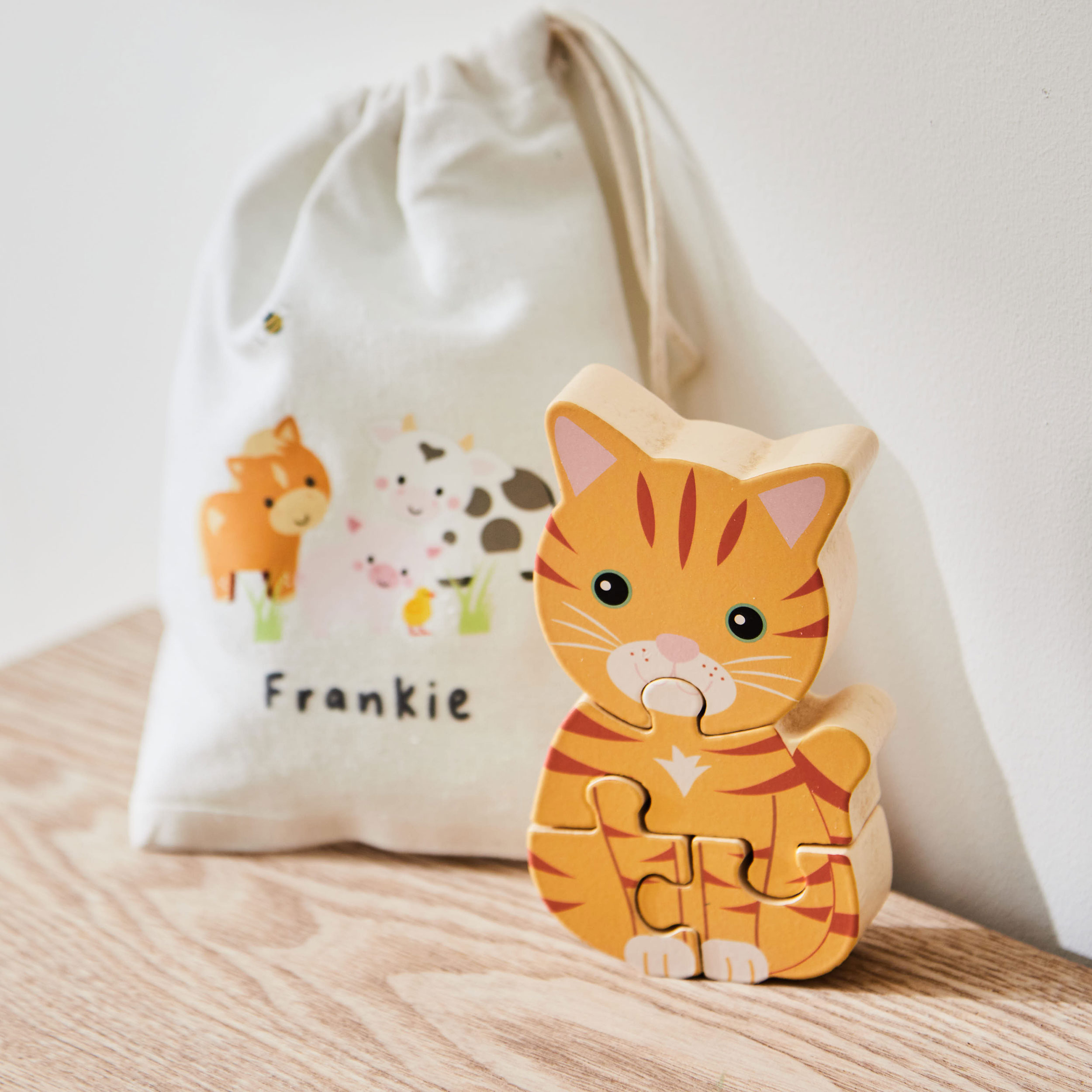 Personalised Tree Toys Cat Wooden Puzzle