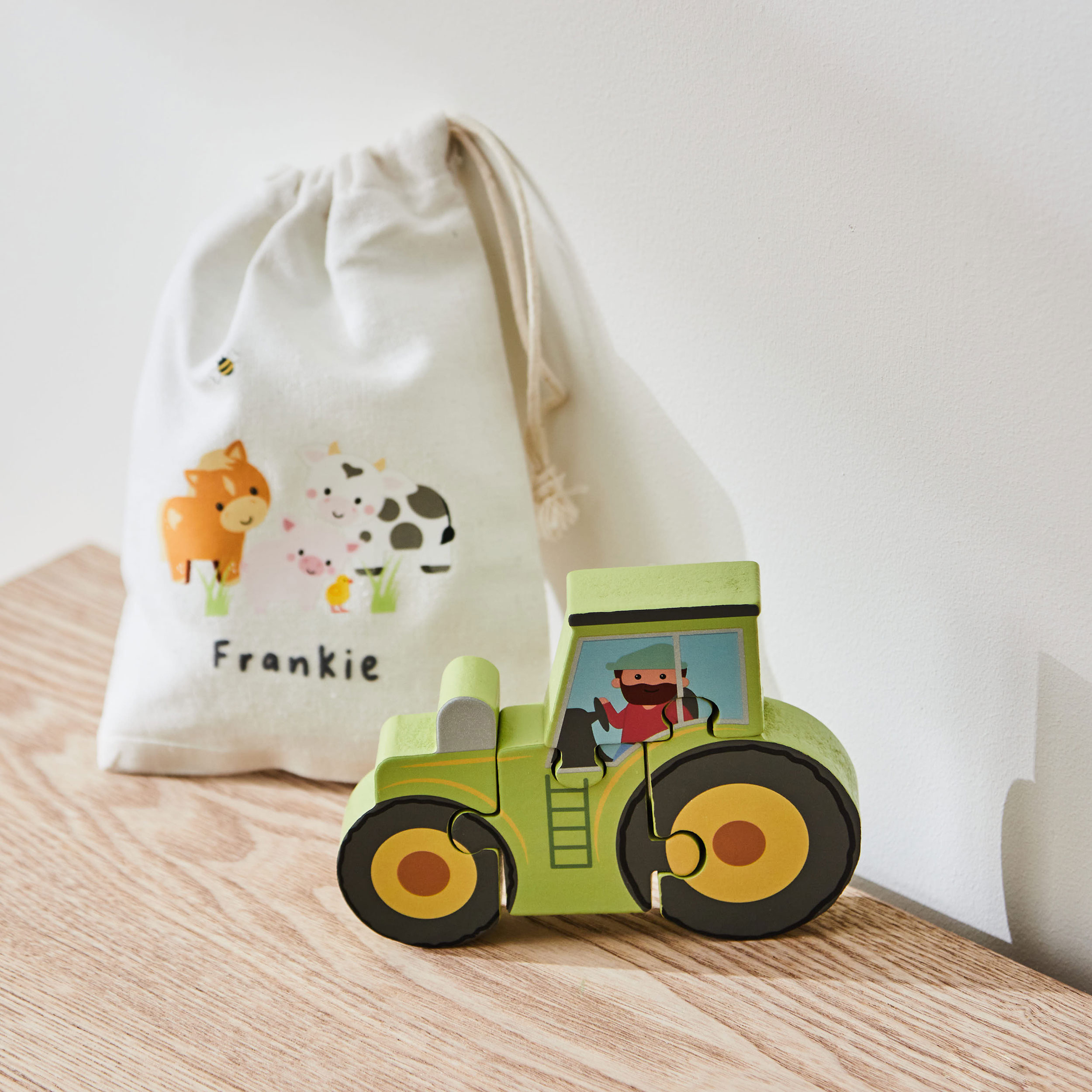 Personalised Tree Toys Tractor Wooden Puzzle