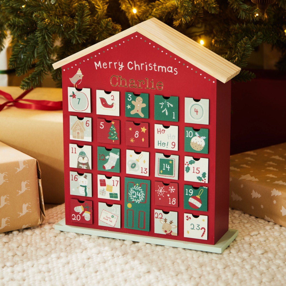 Personalised Christmas Advent Calendar House