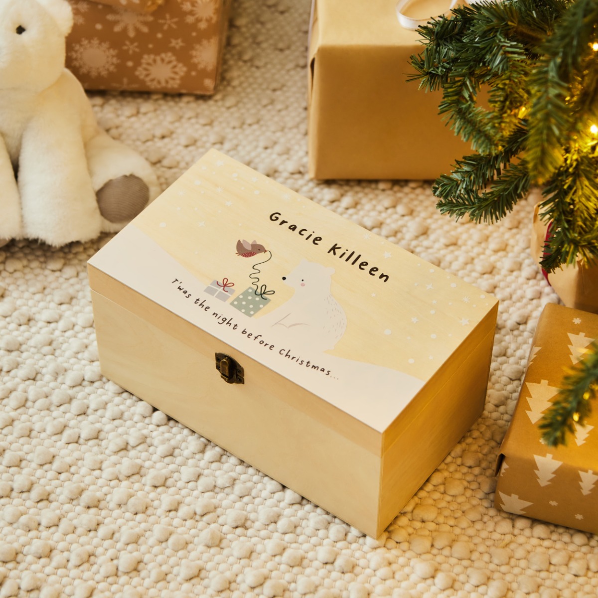 Personalised T was The Night Before Christmas Wooden Christmas Eve Box