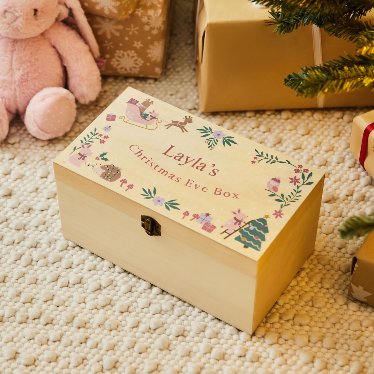 Personalised Christmas Eve Wooden Box FSC