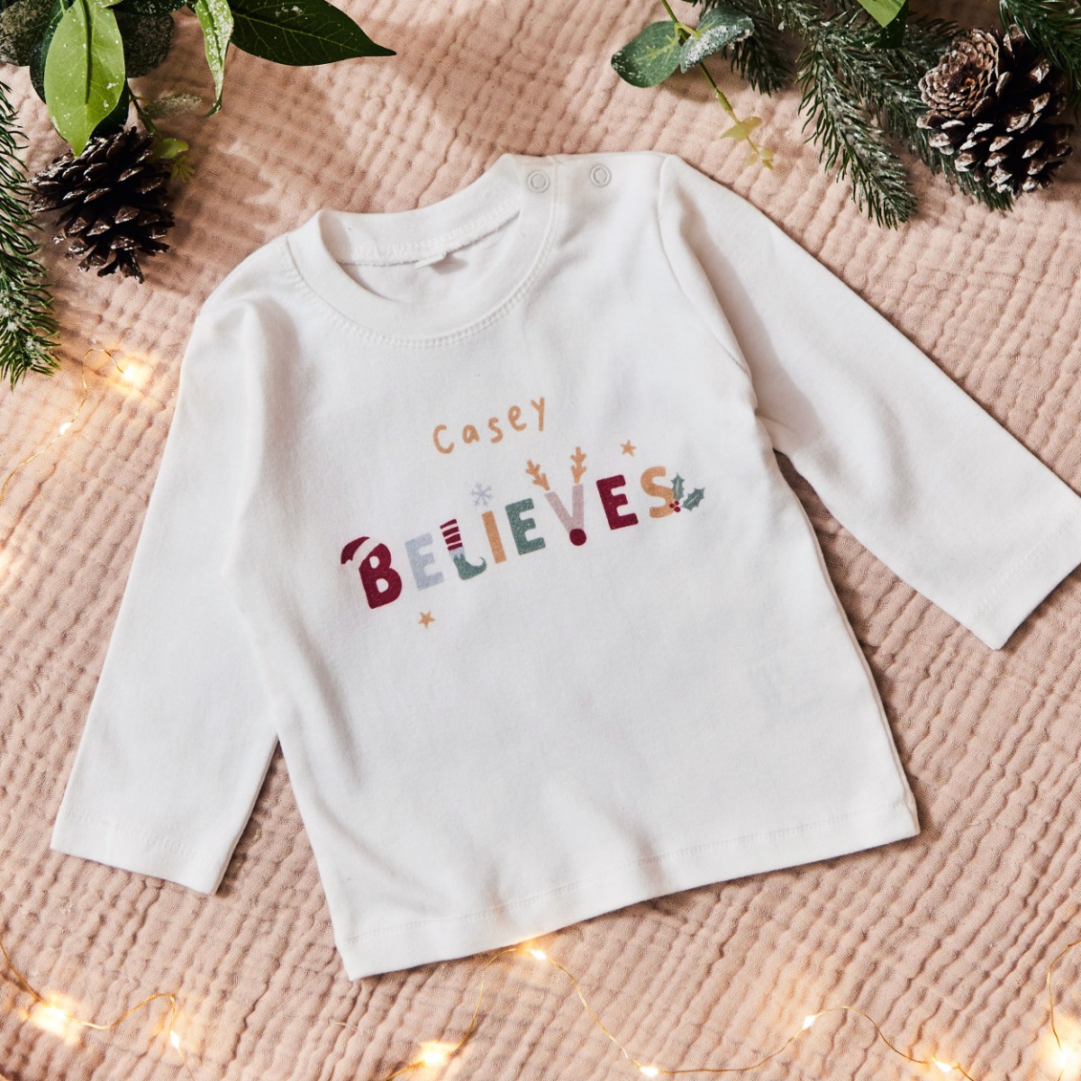 Personalised Believes Christmas Top