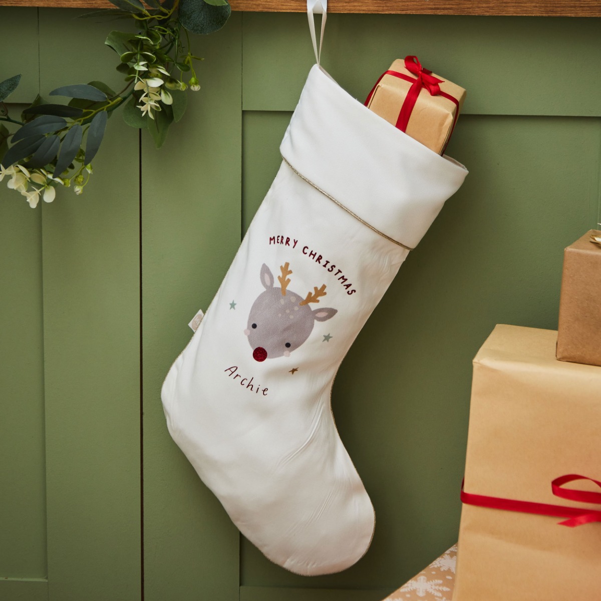 Personalised Rudolph Christmas Stocking