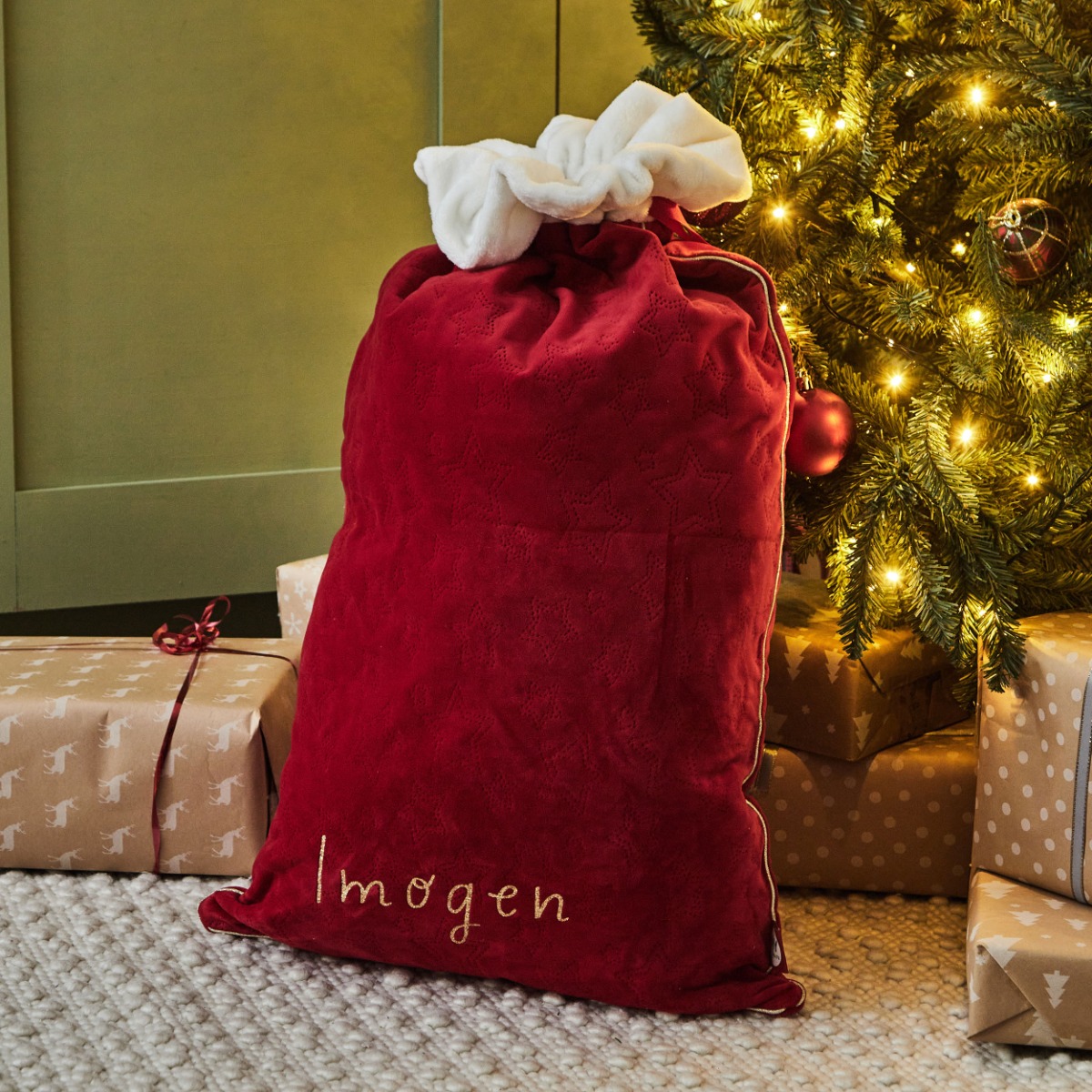 Personalised Velvet Christmas Gift Sack