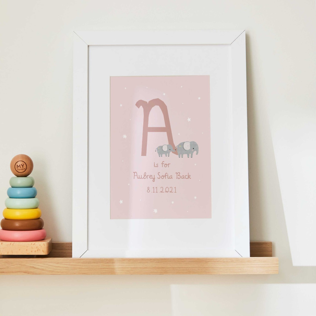 Personalised Elephant Design Wall Art