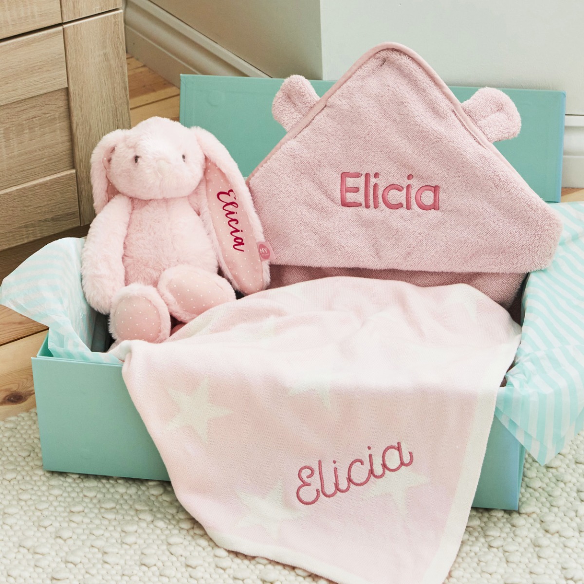 Personalised New Baby Essentials Gift Set -