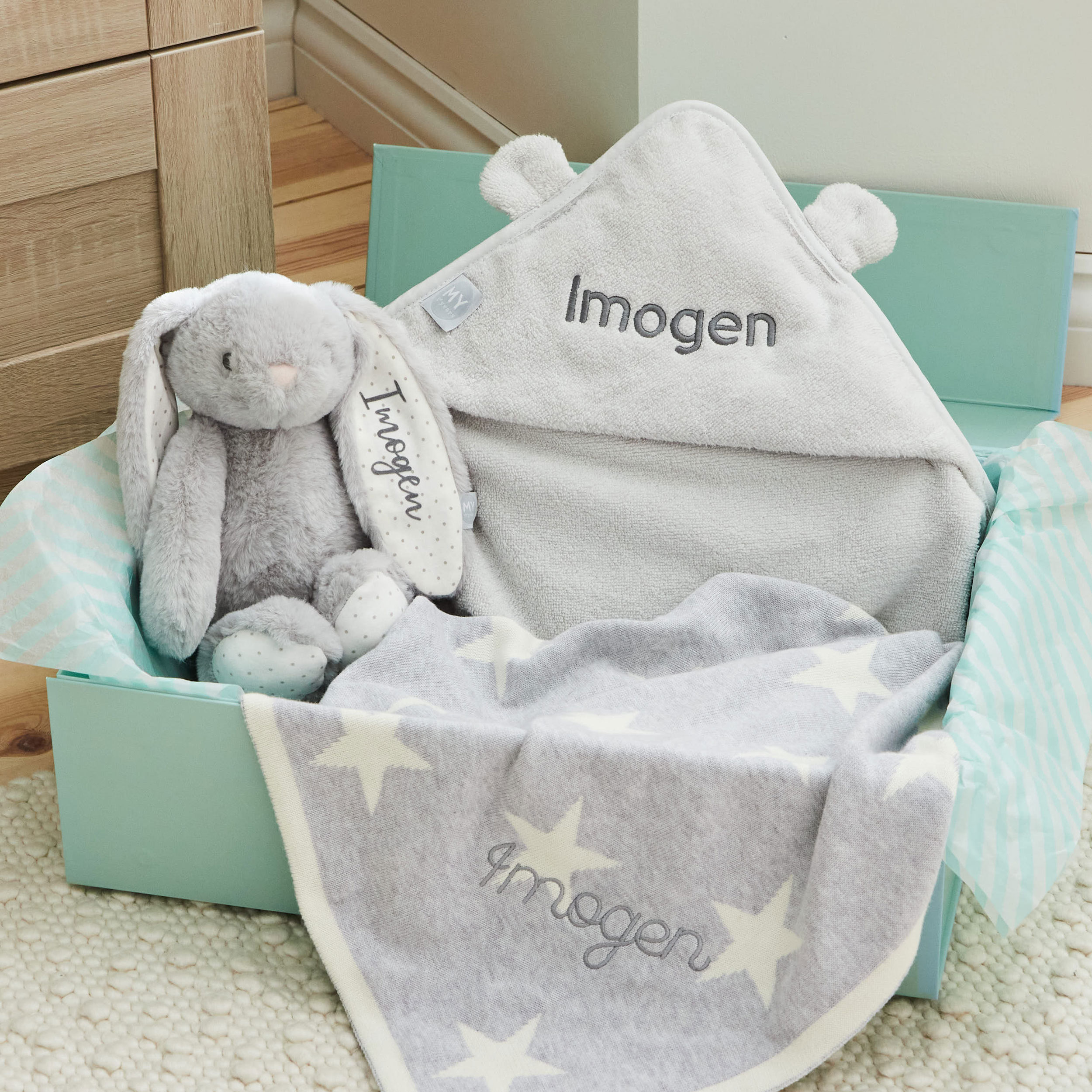 Personalised New Baby Essentials Gift Set -