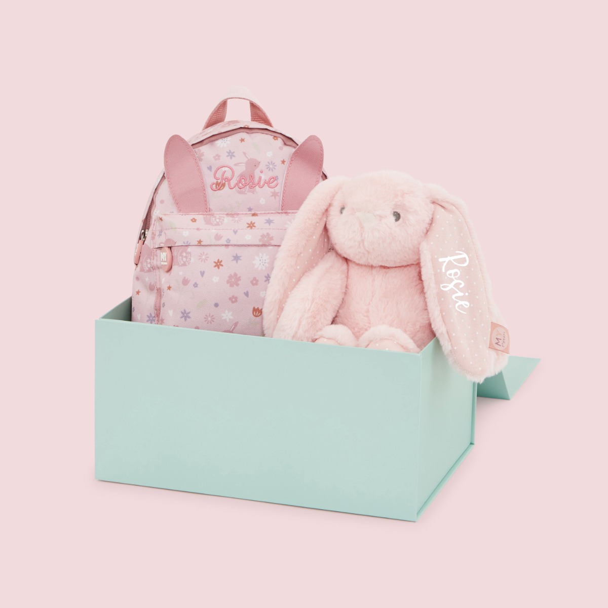 Personalised Bunny Backpack and Toy Set