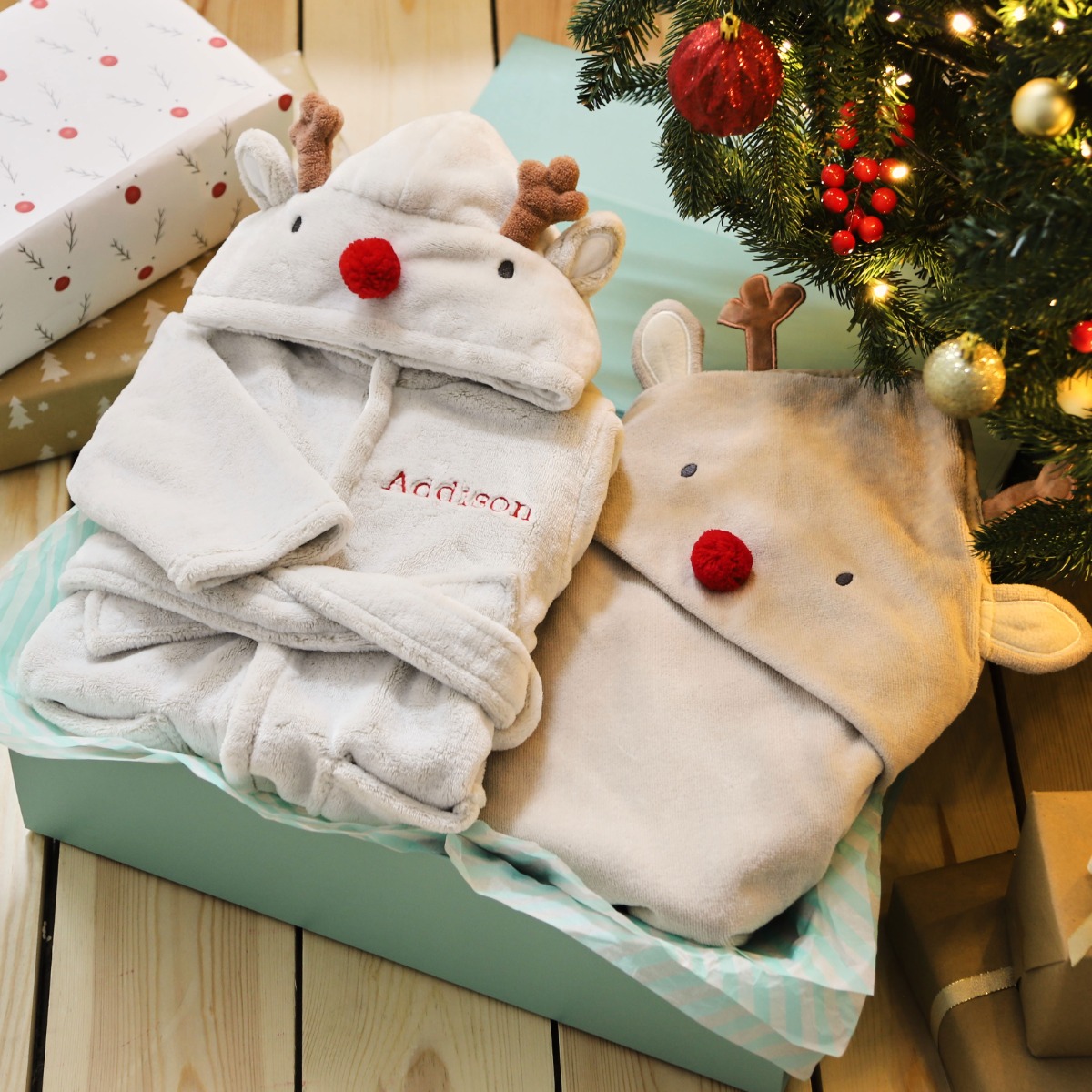 Personalised Reindeer Splash Snuggle Gift Set