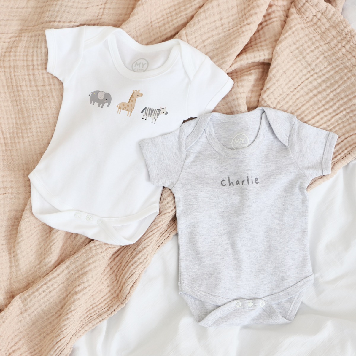 Personalised 2-Pack Born to be Loved Bodysuits