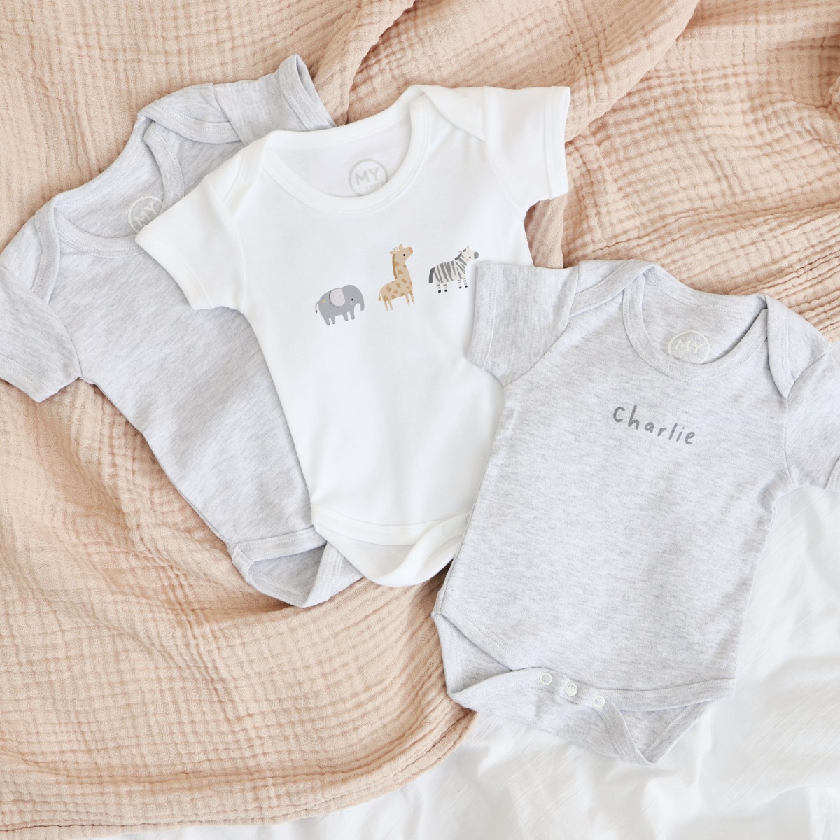 Personalised 3-Pack Born to be Loved Bodysuits