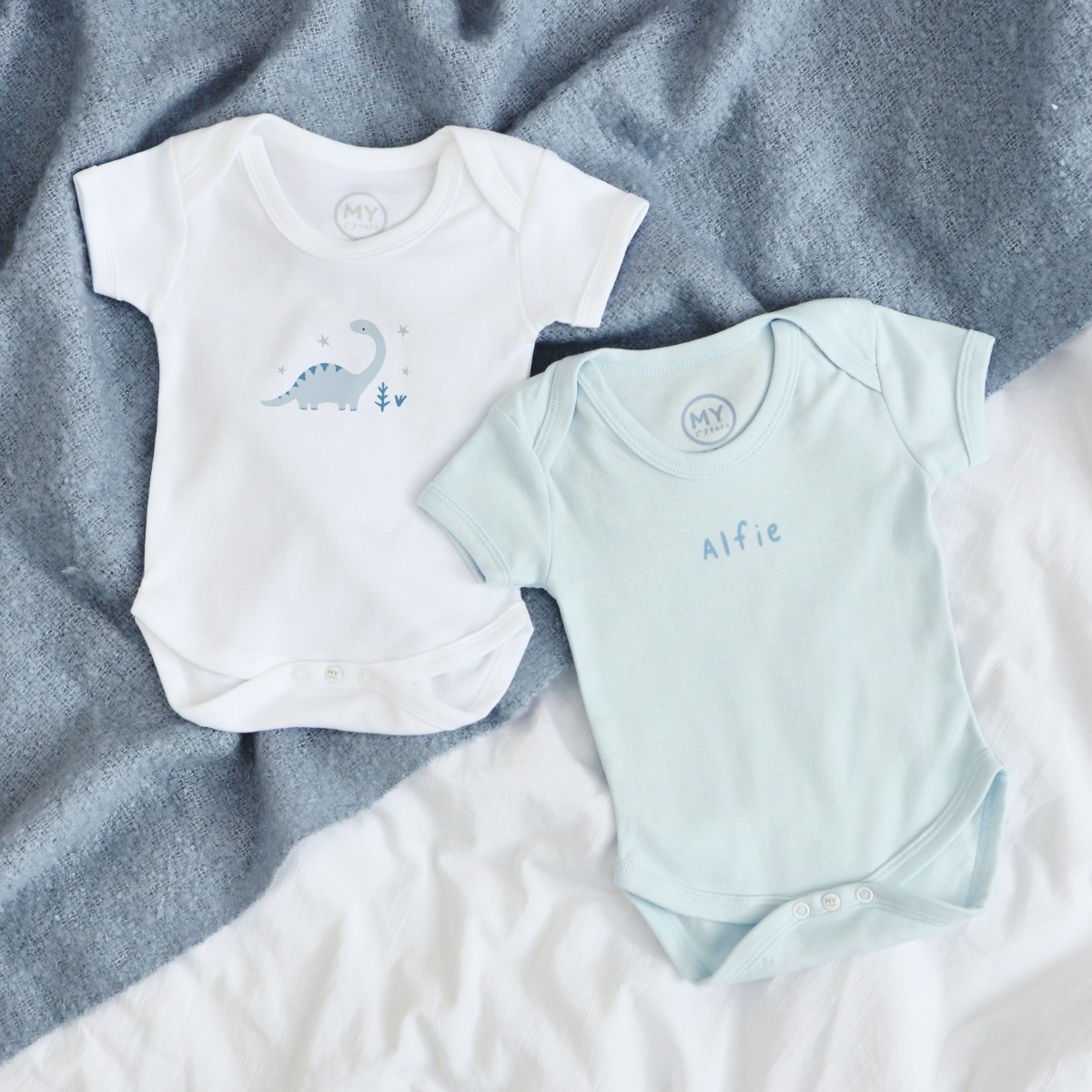 Personalised 2-Pack Dinosaur Bodysuits