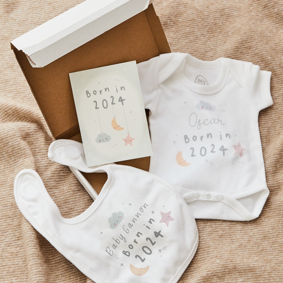 Personalised Born in 2024 Letterbox Gift Set