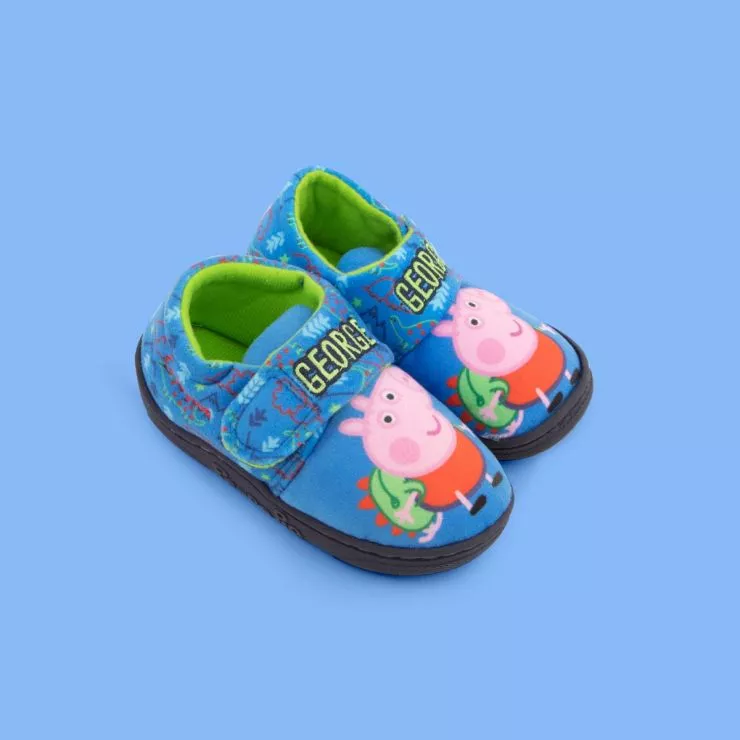 Personalised Blue George Pig Slippers