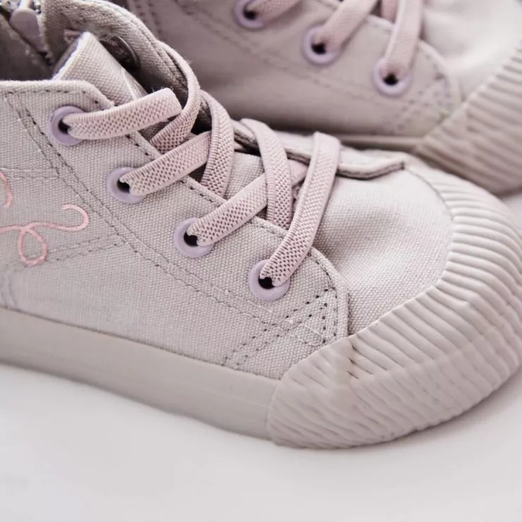 Personalised Dusty Pink Heart Toddler High Top Trainers