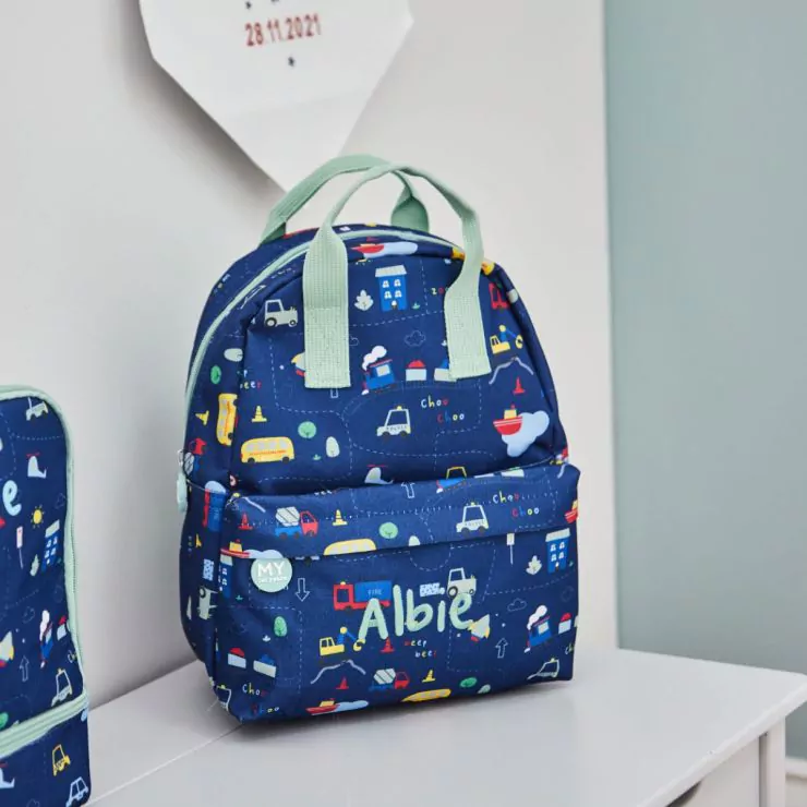 Personalised On The Move Print Grab Handle Mini Backpack