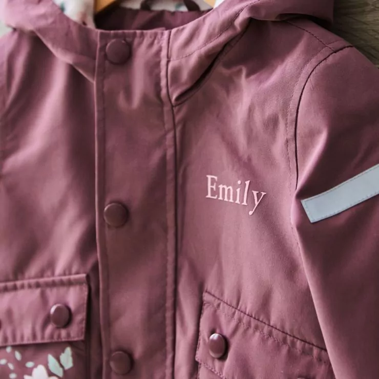 Personalised Plum Floral Raincoat