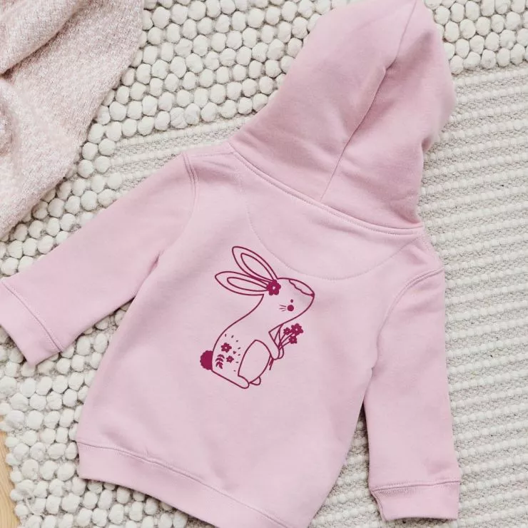 Personalised Pink Bunny Hoodie