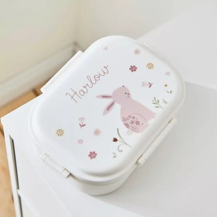 Personalised White Bunny Lunchbox